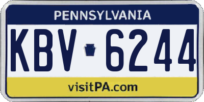 PA license plate KBV6244