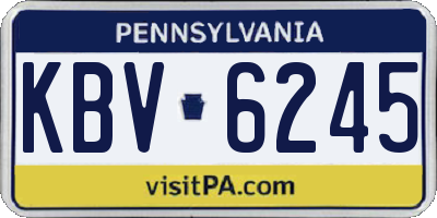 PA license plate KBV6245
