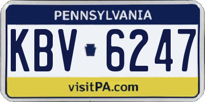 PA license plate KBV6247