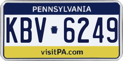 PA license plate KBV6249