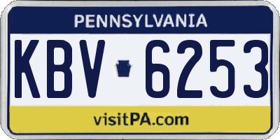 PA license plate KBV6253