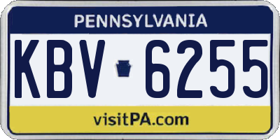 PA license plate KBV6255