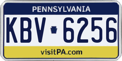 PA license plate KBV6256