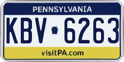 PA license plate KBV6263