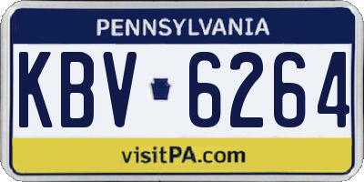 PA license plate KBV6264