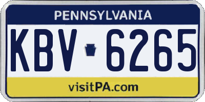 PA license plate KBV6265
