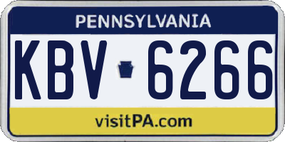 PA license plate KBV6266