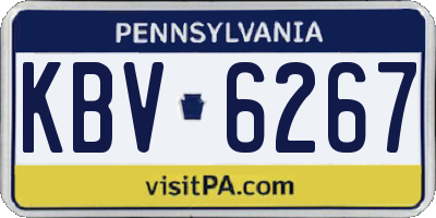 PA license plate KBV6267