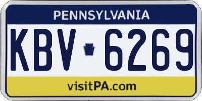 PA license plate KBV6269