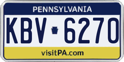 PA license plate KBV6270