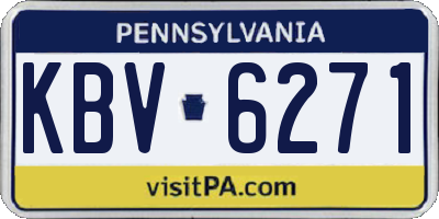 PA license plate KBV6271