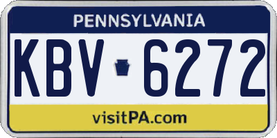 PA license plate KBV6272
