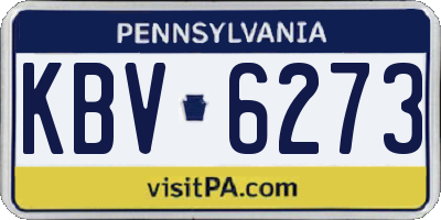 PA license plate KBV6273