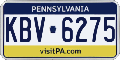 PA license plate KBV6275