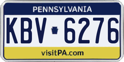 PA license plate KBV6276