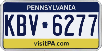 PA license plate KBV6277