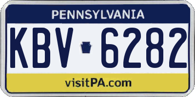 PA license plate KBV6282