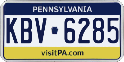 PA license plate KBV6285