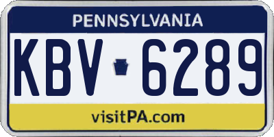 PA license plate KBV6289