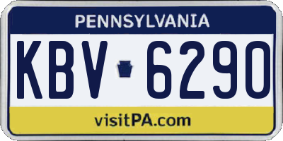 PA license plate KBV6290