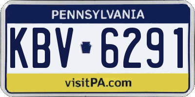 PA license plate KBV6291