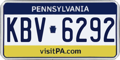 PA license plate KBV6292