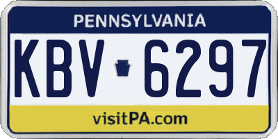 PA license plate KBV6297