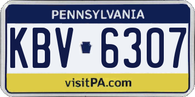 PA license plate KBV6307