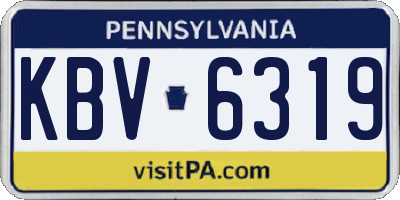 PA license plate KBV6319