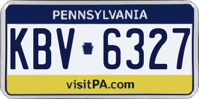 PA license plate KBV6327