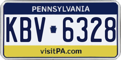 PA license plate KBV6328