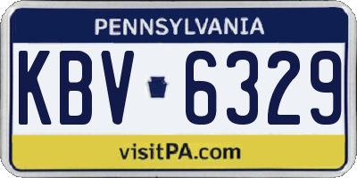 PA license plate KBV6329