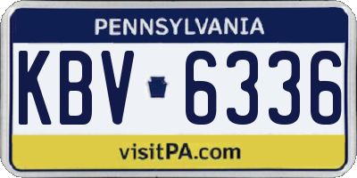 PA license plate KBV6336