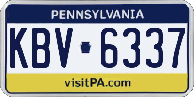 PA license plate KBV6337