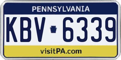 PA license plate KBV6339