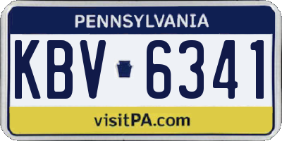 PA license plate KBV6341