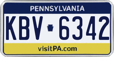 PA license plate KBV6342