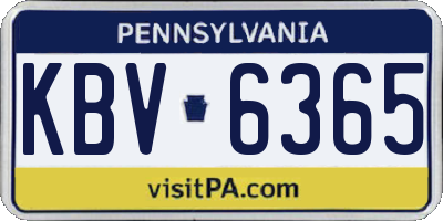 PA license plate KBV6365