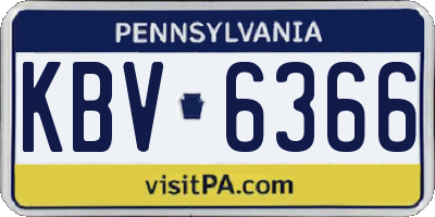 PA license plate KBV6366