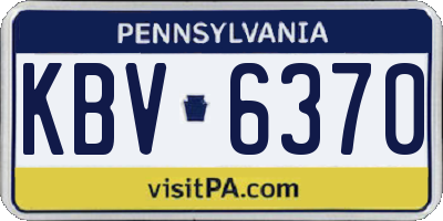 PA license plate KBV6370