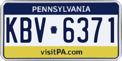 PA license plate KBV6371