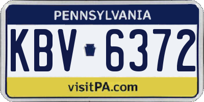 PA license plate KBV6372