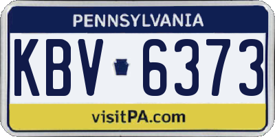 PA license plate KBV6373