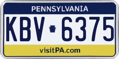 PA license plate KBV6375