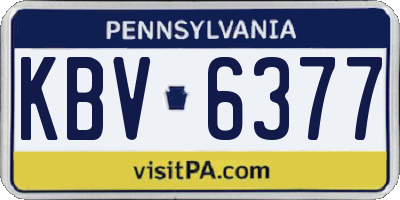 PA license plate KBV6377
