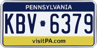 PA license plate KBV6379
