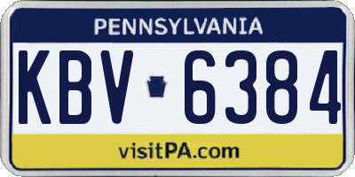 PA license plate KBV6384
