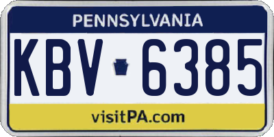 PA license plate KBV6385