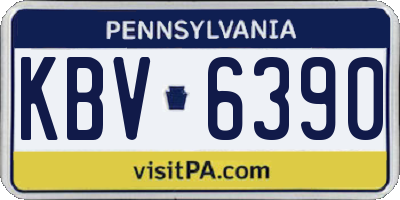 PA license plate KBV6390