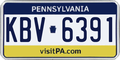 PA license plate KBV6391